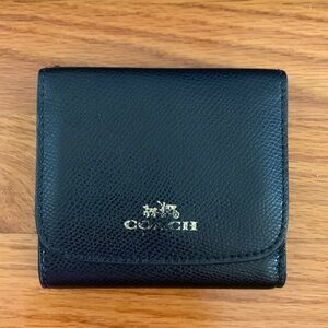 Coach leather Black Trifold Wallet